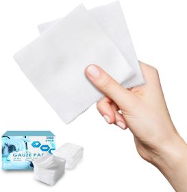 Gauze Sponges 2" x 2". Pack of 3000 Non-Sterile 100% Woven Cotton Pads for Wounds Cleaning. Medical 12-ply Gauze Dressings. Disposable Surgical Absorb