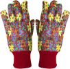 12 Pack Cotton Jersey Gloves Floral print Ladies Size. Reusable Washable Gloves with Knit Wrist. Weight Gloves. Heavy Duty Glove Liners. Protective In