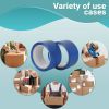 36 Rolls of Carton Blue Sealing Tape 2' x 55 Yards. Thickness 2 Mil. 50 Mic Polypropylene Pressure Sensitive Tape for Packing; Shipping; Moving Boxes.