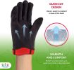 12 Pack Red Fleece Lined Brown Jersey Gloves 14oz Men's size. Reusable Washable Glove with Open Cuff; Gunn Cut Pattern. Plain Breathable Gloves. Prote