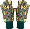 12 Pack Cotton Jersey Gloves Floral print Ladies Size. Reusable Washable Gloves with Knit Wrist. Weight Gloves. Heavy Duty Glove Liners. Protective In