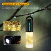 4 In 1 Rechargeable Camping String Light IP44 Waterproof Camping Lantern with 33Ft String Light 7 Light Modes Emergency Power Bank Carry Bag for Indoo