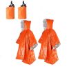 2pcs Emergency Blanket Poncho; Ultralight Waterproof Thermal Survival Space Blanket Ponchos For Outdoor Camping Hiking