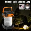 Portable USB Rechargeable Foldable/Retractable Solar Camping Lamp; Multi-Functional LED Light For Hiking; Fishing; Hunting